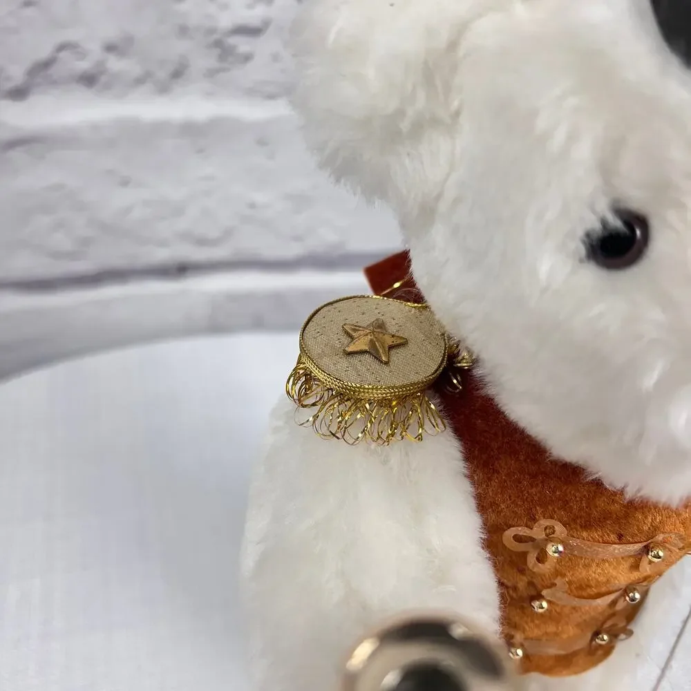 Bearcraft Joyce Ann Haughey White Bear‎ USA Band Horn Trumpet Jointed Plush 13
